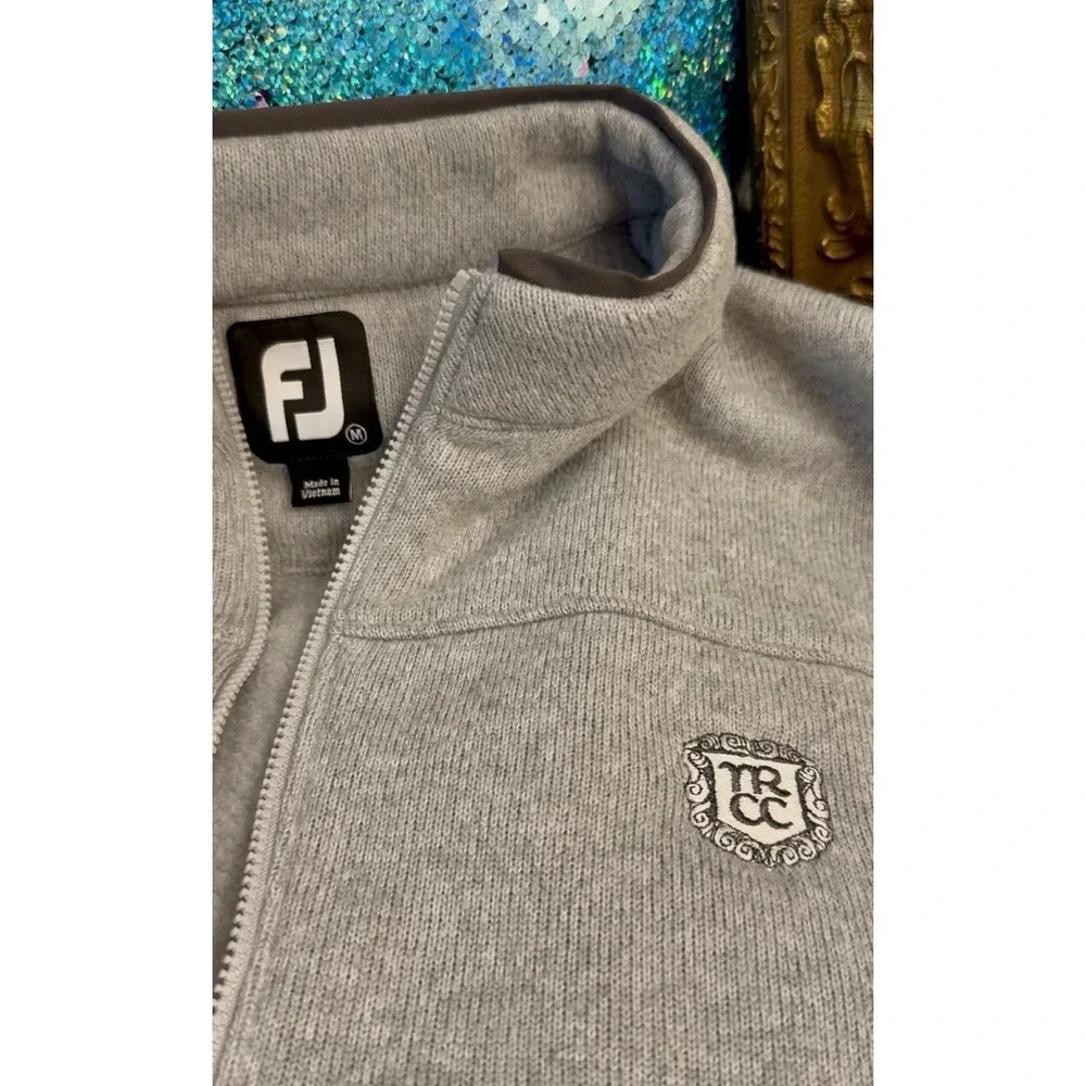 FootJoy FJ 1/4 Zip Fleece Golf Vest Men's Size Medium Gray Pullover Snap Pocket